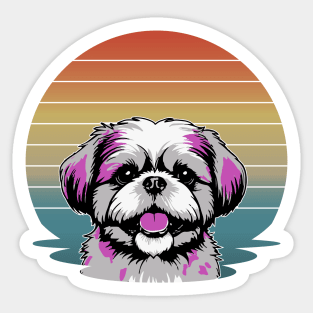 cute shih tzu dog owner Sticker